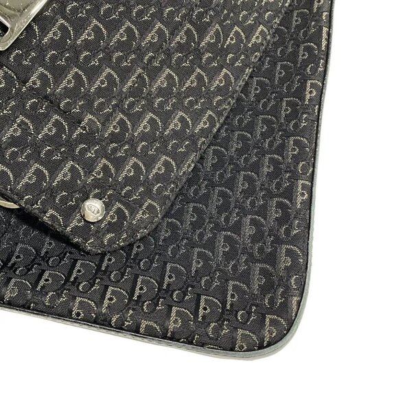 Auth DIOR/ChristianDior Street Chic/Trotter Black Dark Gray Jacquard Leather - Picture 13 of 16